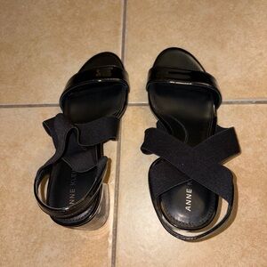 Anne Klein Black Strappy Pumps